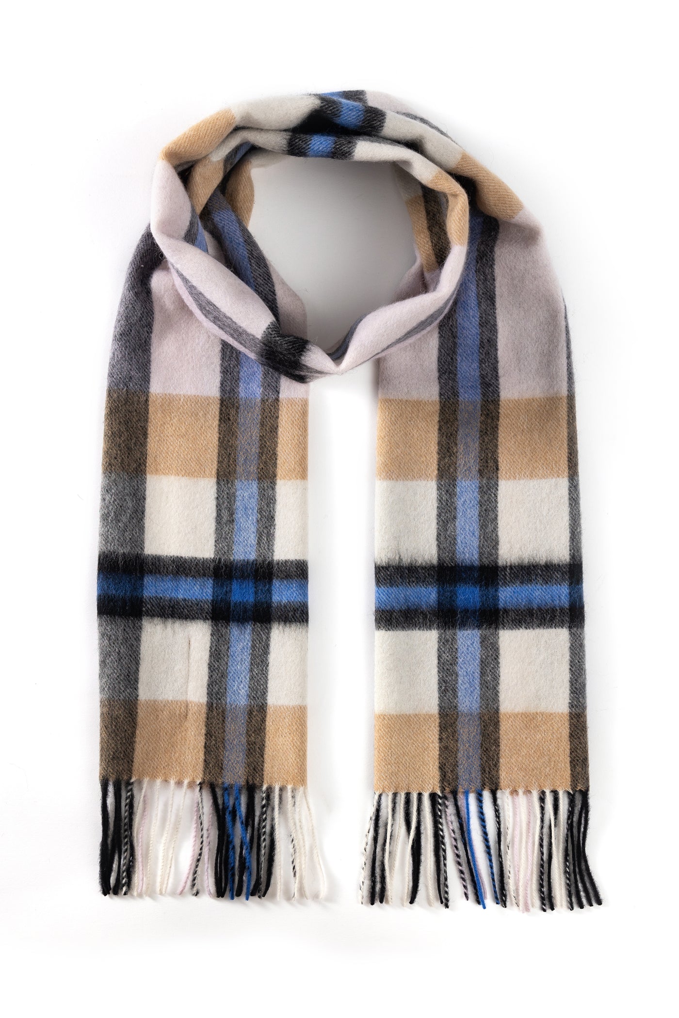 100% Pure Lambswool Scarf DC Camel/Cream