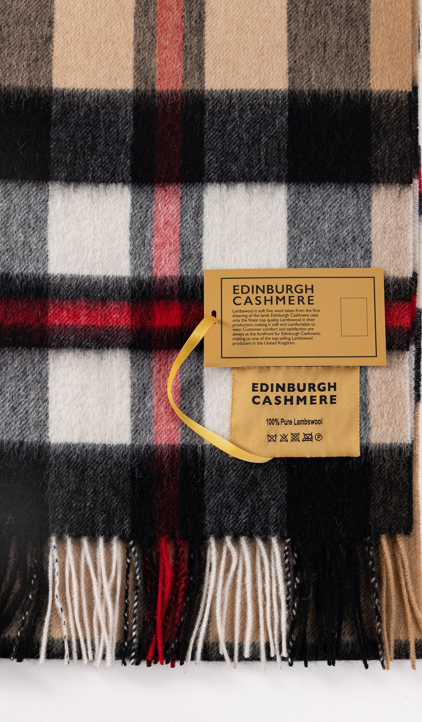 100% Pure Lambswool Scarf DC Scott Camel