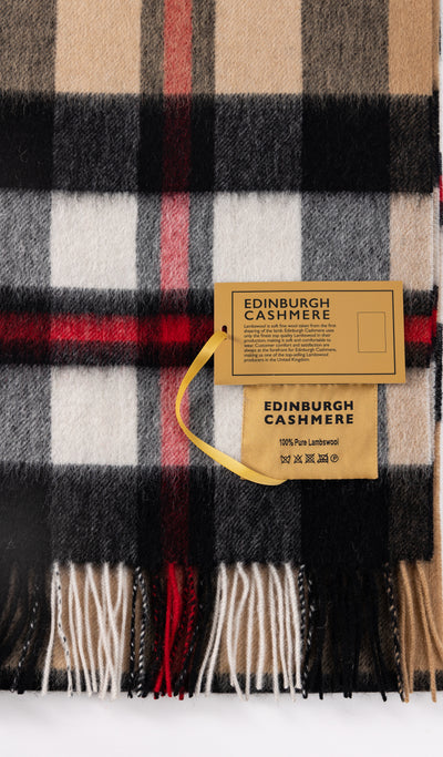 100% Pure Lambswool Scarf DC Scott Camel