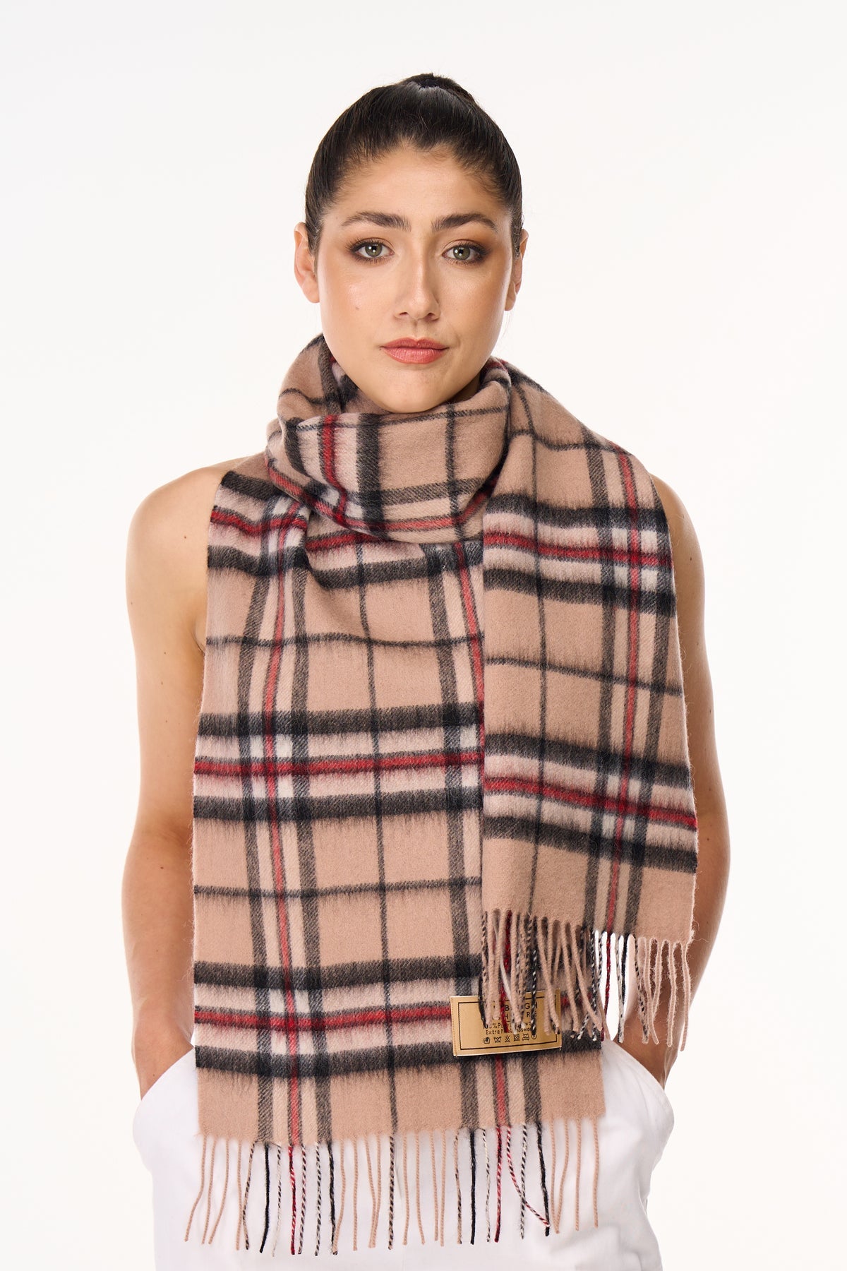 Cashmere Scarf Thomson Camel Light Tartan
