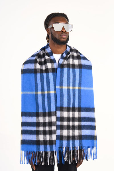 Lucchi Italy Scarf DC Check Oversized Wrap 100% Pure Lambswool