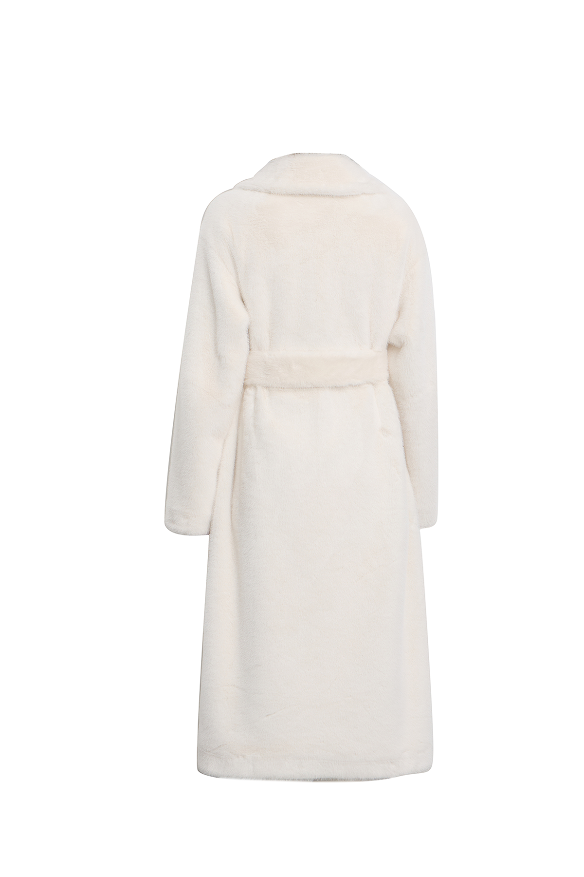 Lucchi Italy Women's Fur Long Coat - White