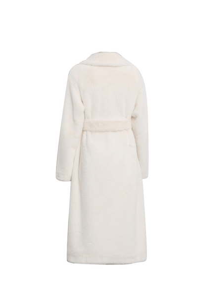Lucchi Italy Women's Fur Long Coat - White