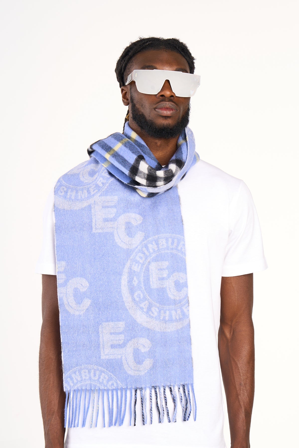 Lucchi Italy Designer Scarf Blue