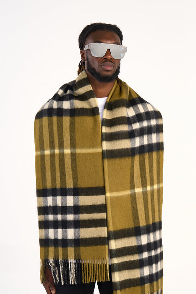Lucchi Italy Scarf DC Check Oversized Wrap 100% Pure Lambswool