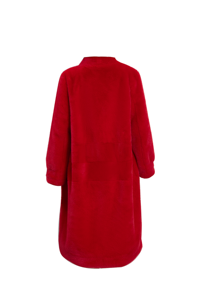 Lucchi Italy Women's Fur Long Coat - Red