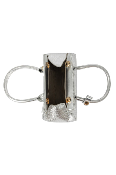 Lucchi Italy Women's Handbag Design - Croco Silver