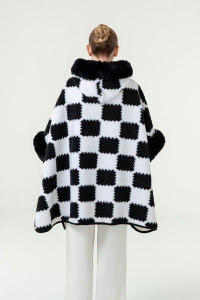 Lucchi Italy Women's Hooded Cape - Black
