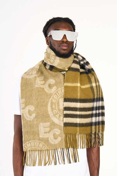 Lucchi Italy Designer Iconic Scarf EC 100% Pure wool Green