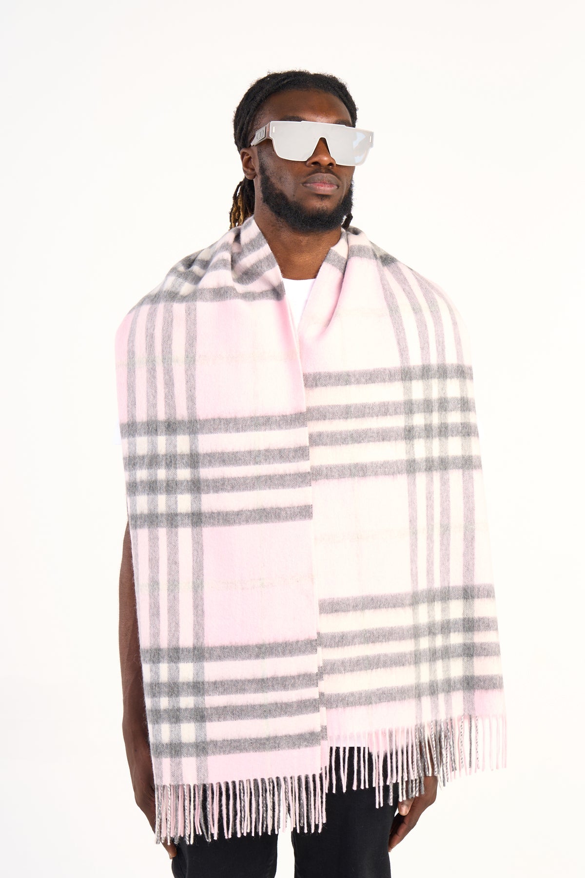Lucchi Italy Cashmere Scarf DC Classic Pink Oversized Wrap