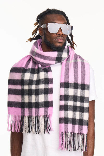 Lucchi Italy Scarf DC Check Oversized Wrap 100% Pure Lambswool