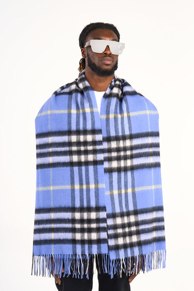 Lucchi Italy Cashmere Scarf DC Classic Blue Oversized Wrap