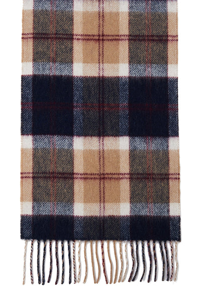 Lucchi Italy Reversible Scarf Bannockbane Navy 100% Pure Lambswool