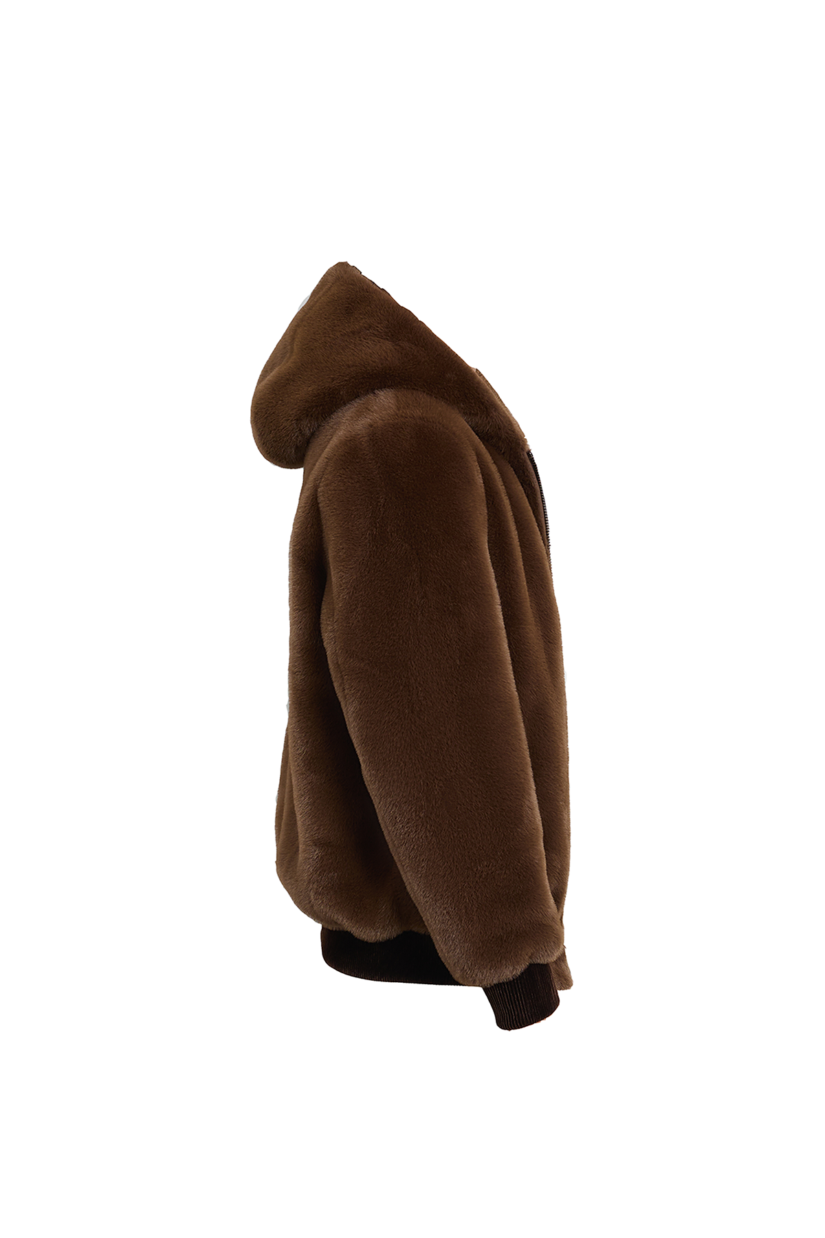Lucchi Italy Men's Hooded Fur Jacket - Brown