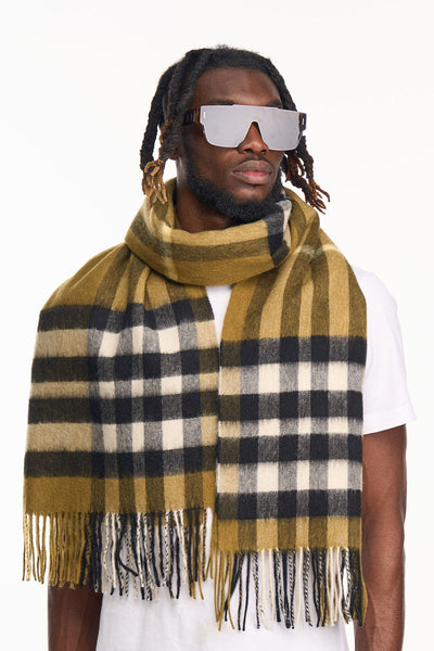 Lucchi Italy Scarf DC Check Oversized Wrap 100% Pure Lambswool