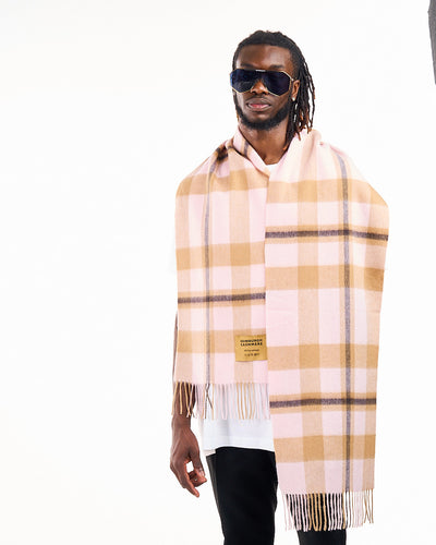 100% Pure Lambswool Scarf DC Cream/Camel
