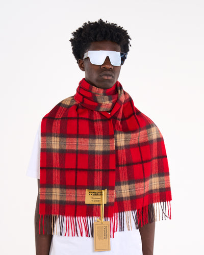 100% Pure Lambswool Scarf Thomson Black/Red