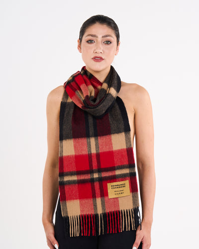 100% Pure Lambswool Scarf DC Scott Red/Black