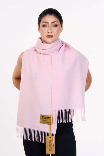 Lucchi Italy Scarf Plain Light Pink 100% Pure Lambswool