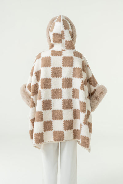 Lucchi Italy Women's Hooded Cape - Beige