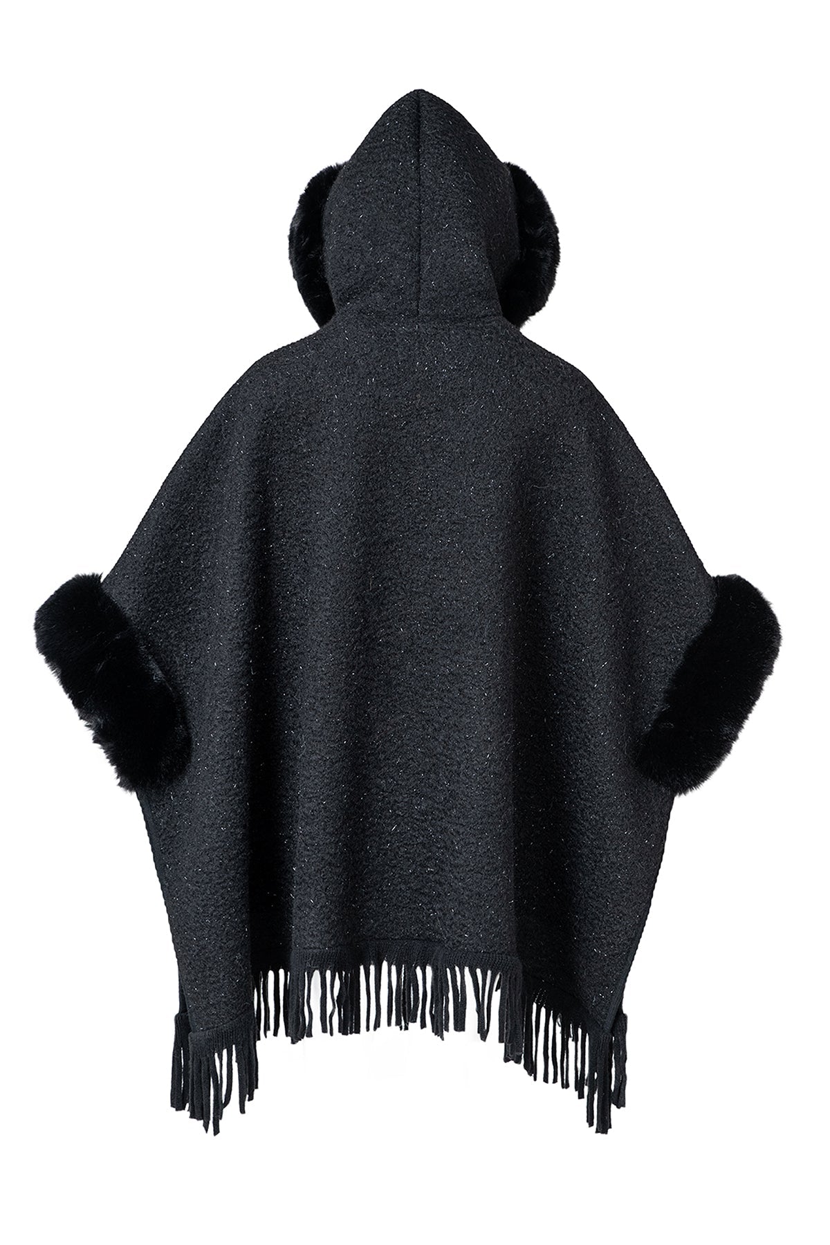 Lucchi Italy Women's Hooded Cape - Black