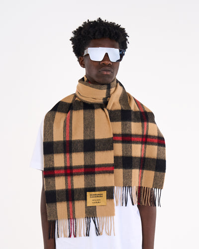 100% Pure Lambswool Scarf Camel/Brown