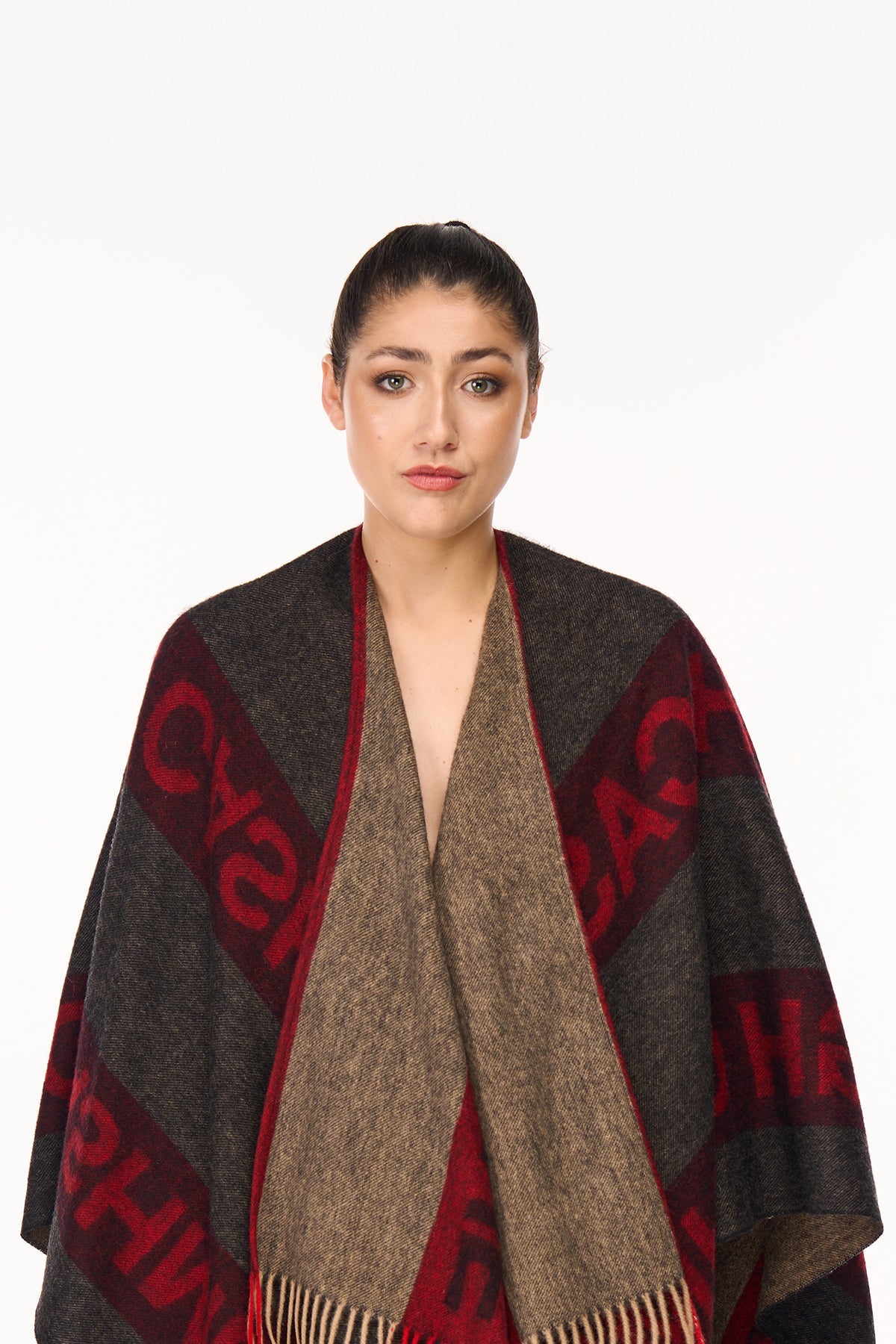 Lucchi Italy Edinburgh Red Cape 100% Pure Lambswool