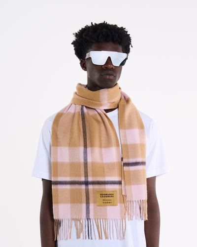 100% Pure Lambswool Scarf Camel/Black