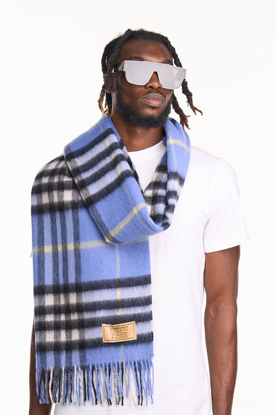 Lucchi Italy Cashmere Scarf DC Classic Blue Oversized Wrap