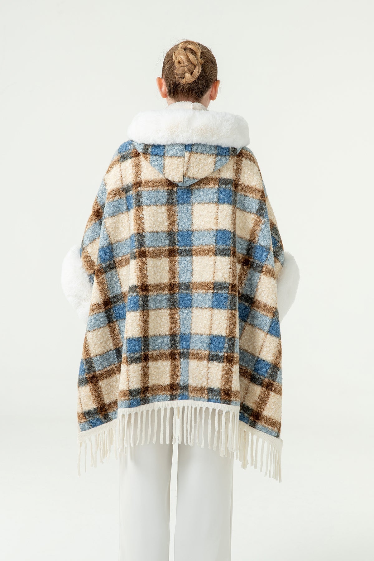 Lucchi Italy Women's Hooded Cape - Blue