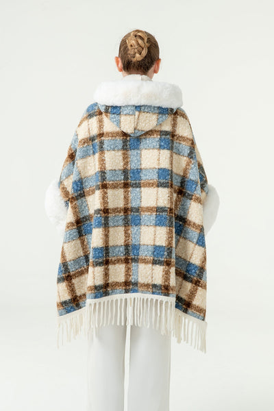 Lucchi Italy Women's Hooded Cape - Blue