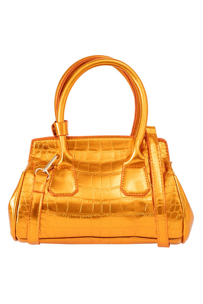 Lucchi Italy Women's Handbag Design - Croco Mustard