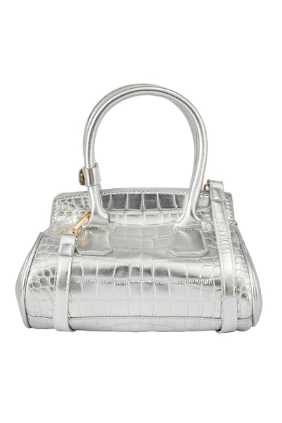 Lucchi Italy Women's Handbag Design - Croco Silver