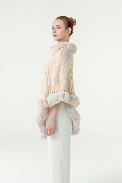 Lucchi Italy Women's Poncho - Cream