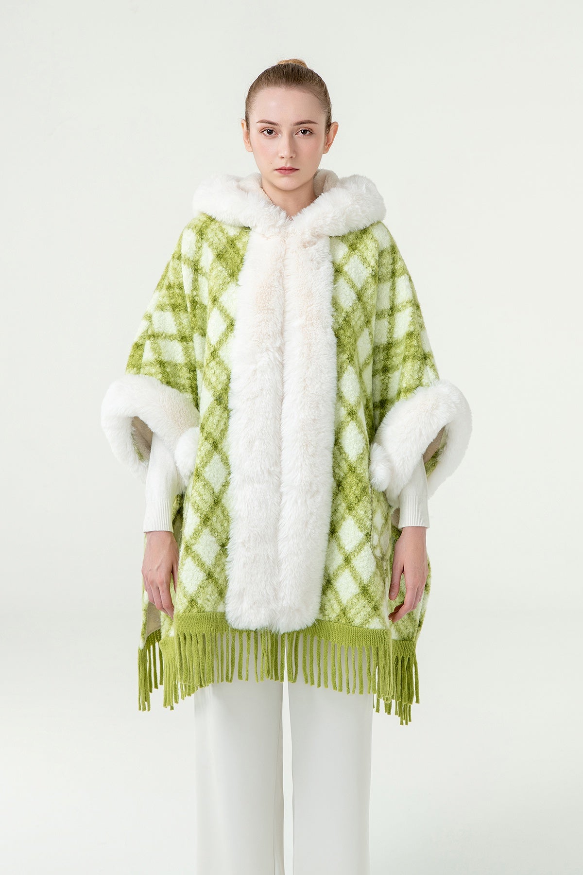 Lucchi Italy Women's Hooded Cape - Green