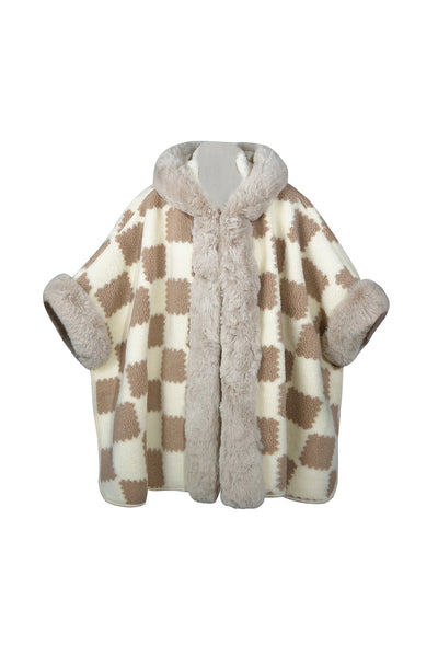 Lucchi Italy Women's Hooded Cape - Beige