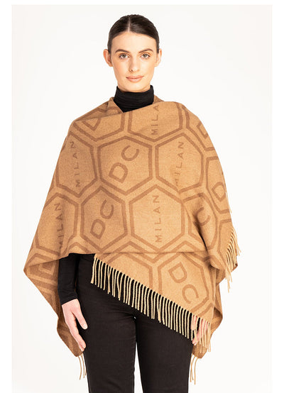 Lucchi Italy Cape Exclusive Iconic Design DC poncho 100% Pure wool