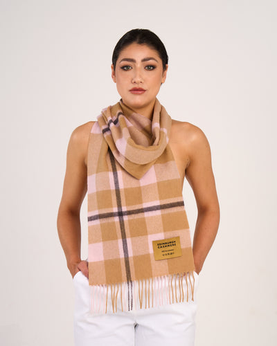 100% Pure Lambswool Scarf DC Camel