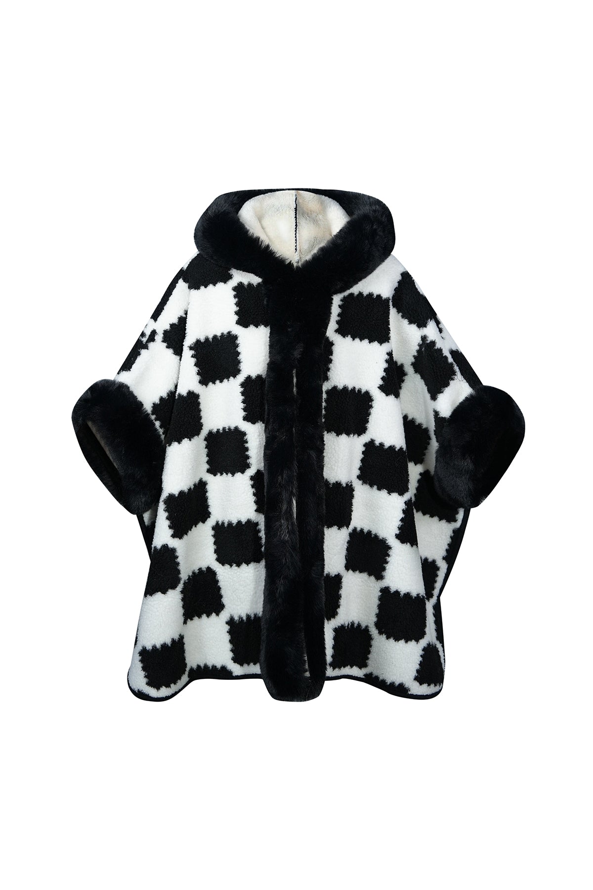 Lucchi Italy Women's Hooded Cape - Black