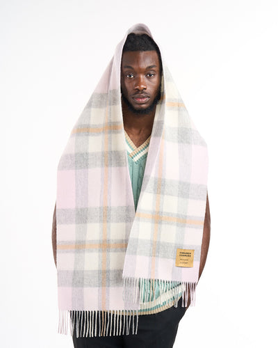 100% Pure Lambswool Scarf DC Camel/White
