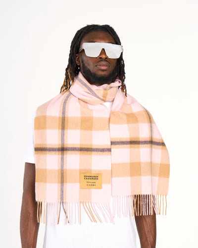 100% Pure Lambswool Scarf DC Cream/Camel