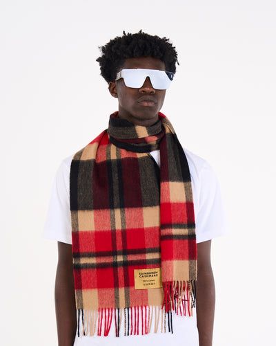 100% Pure Lambswool Scarf DC Scott Red/Black