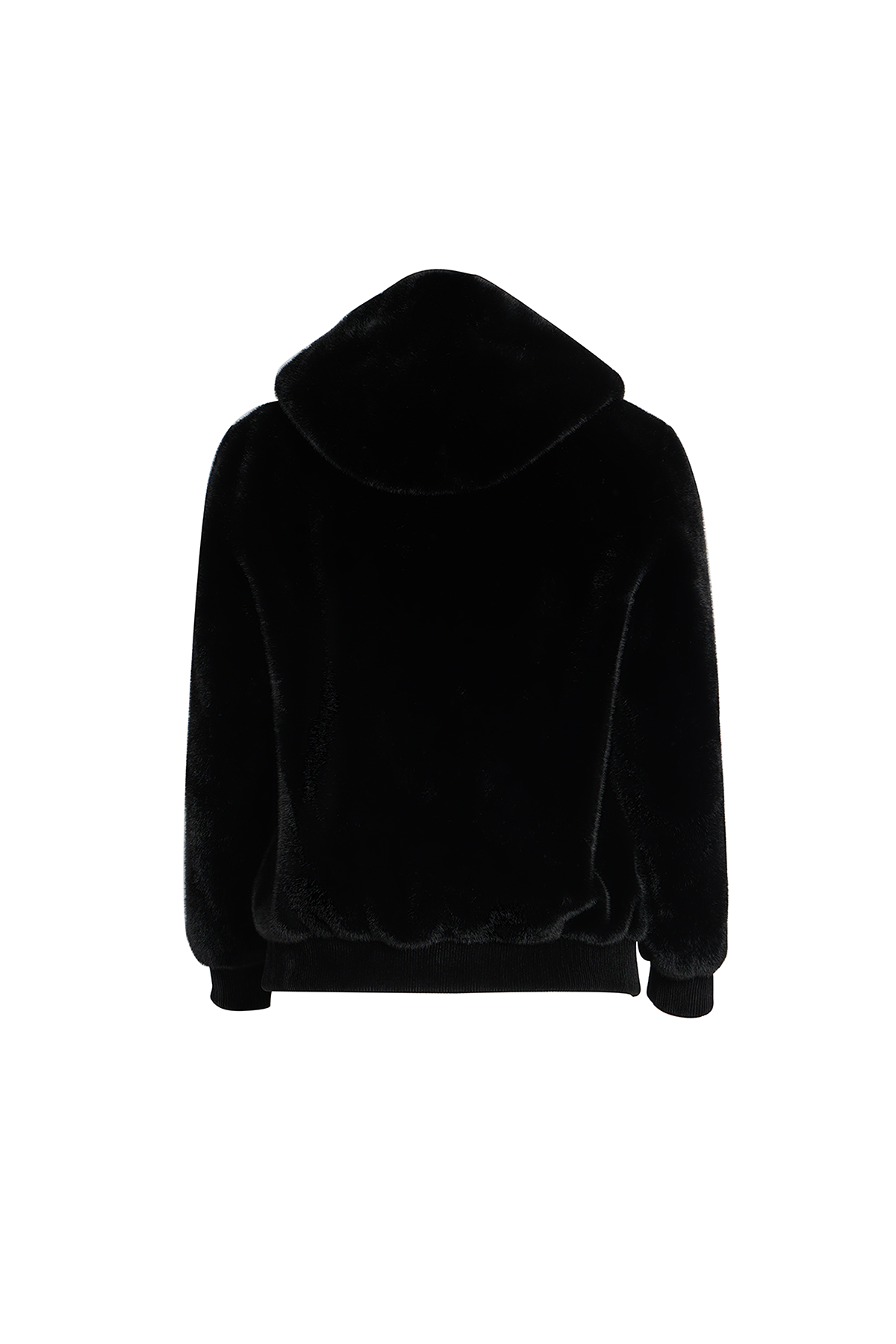 Lucchi Italy Men's Hooded Fur Jacket - Black