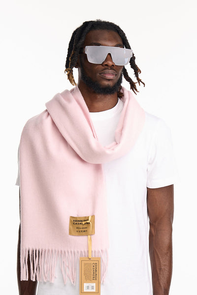 Lucchi Italy Plain Scarf Light Pink Oversized Wrap 100% Pure Lambswool