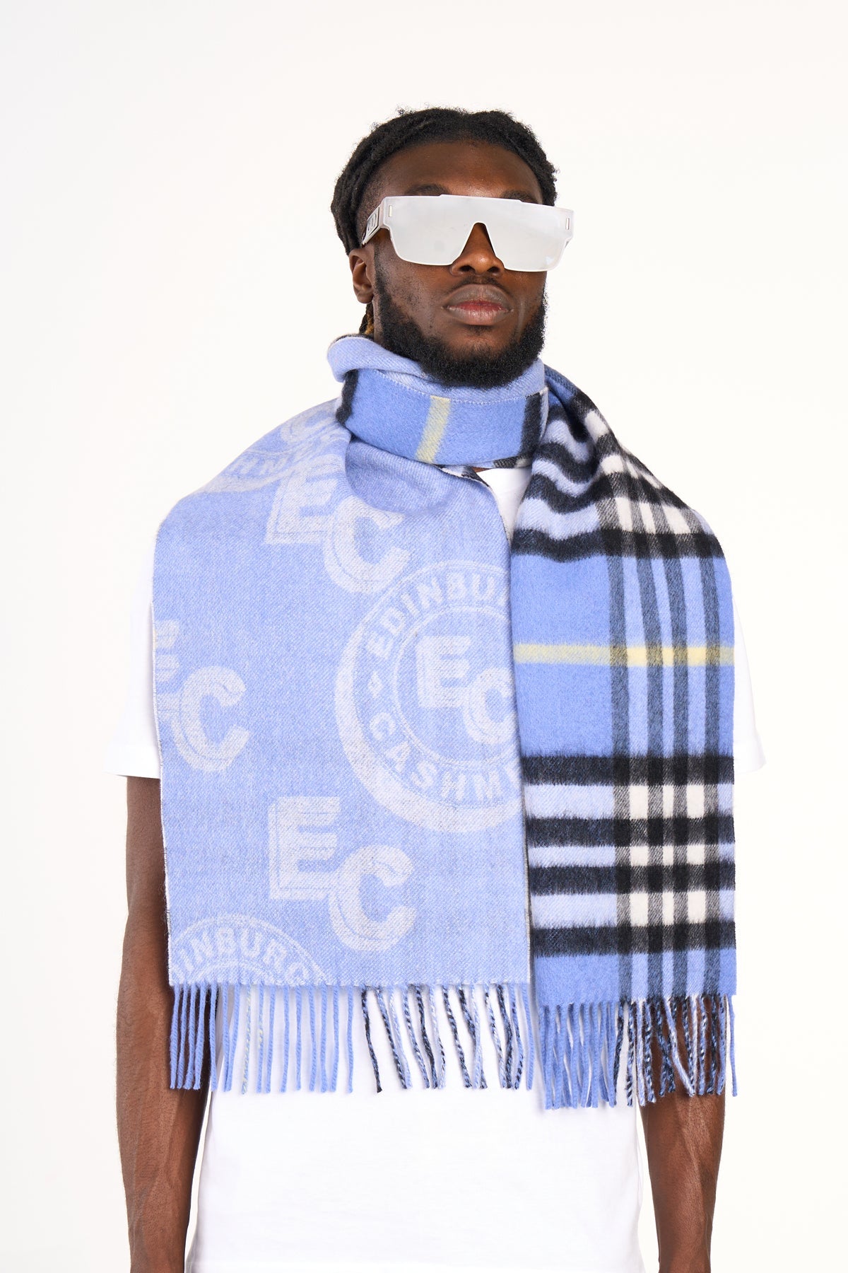 Lucchi Italy Designer Scarf Blue