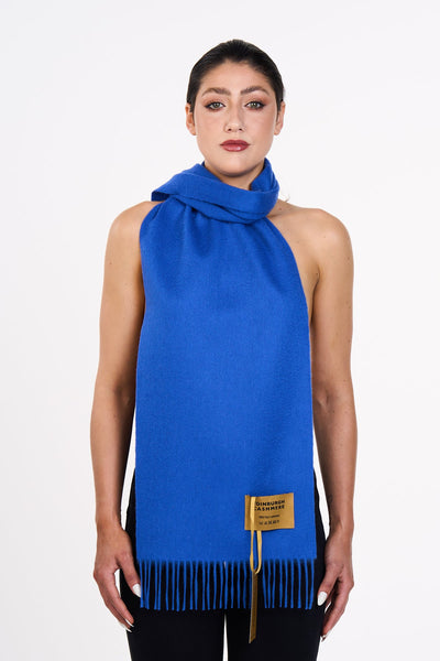 Lucchi Italy Scarf Plain Dark Blue 100% Pure Lambswool