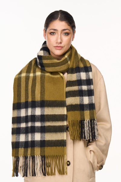 Lucchi Italy Scarf DC Check Oversized Wrap 100% Pure Lambswool