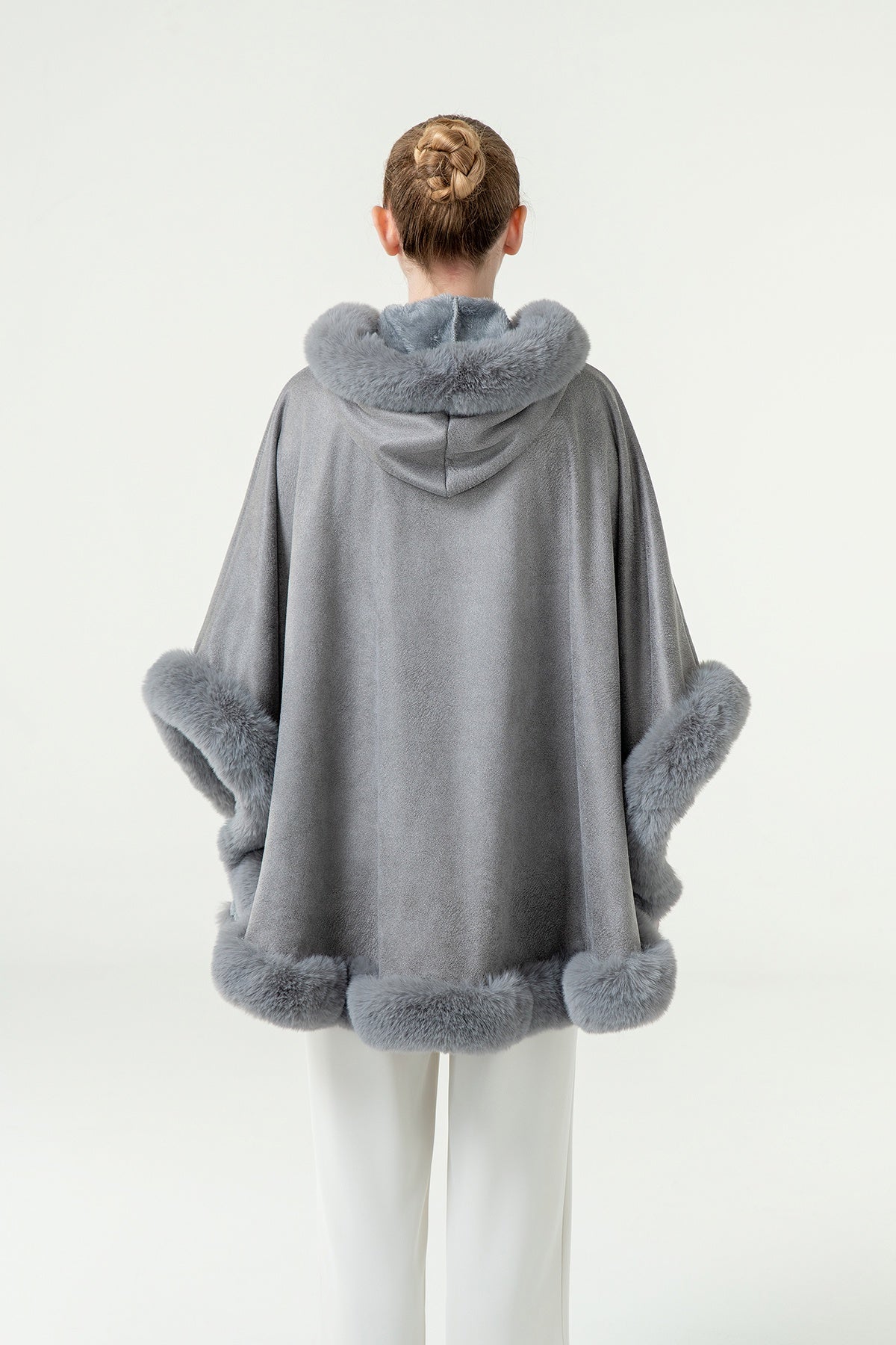 Lucchi Italy Women's Hooded Cape - Grey