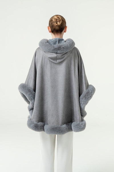 Lucchi Italy Women's Hooded Cape - Grey