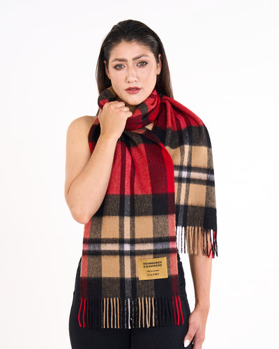 100% Pure Lambswool Scarf DC Scott Red